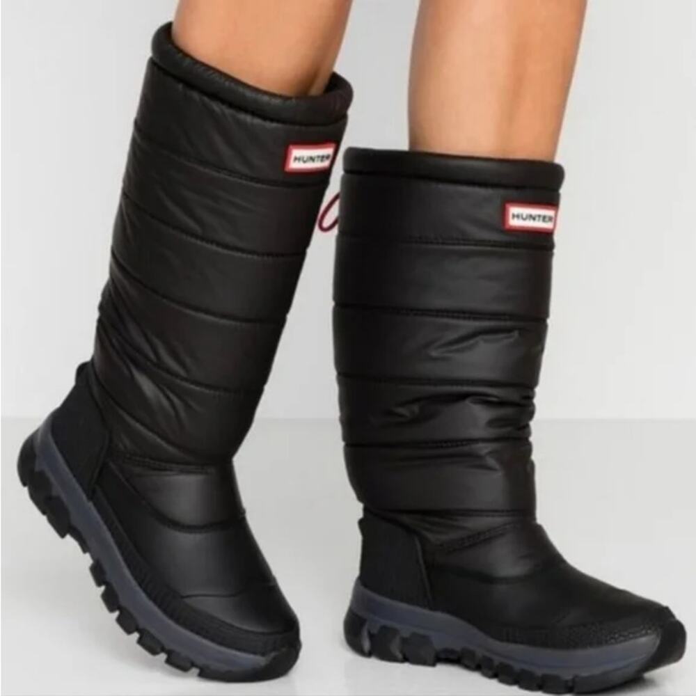 HUNTER Women's Intrepid Tall Snow Boots Black Size 9